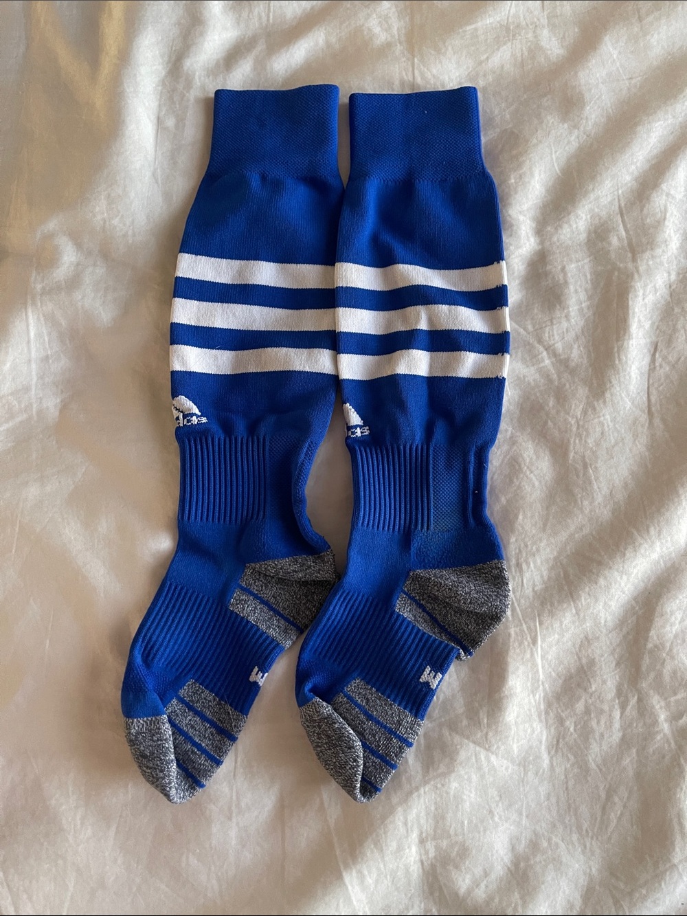 adidas Men’s Royal Blue Athletic Socks with White Stripes